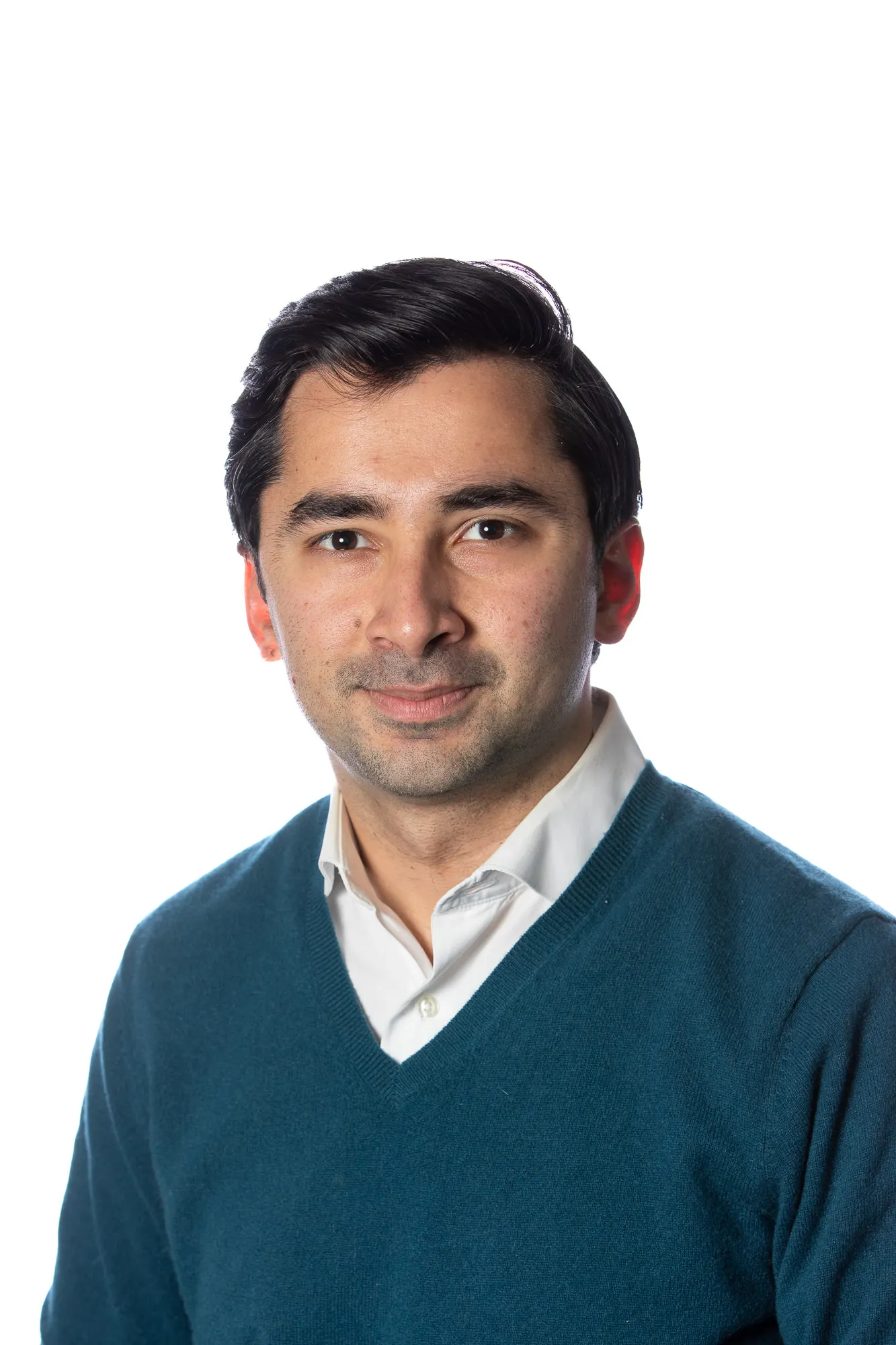 Corporate headshot on a white backdrop