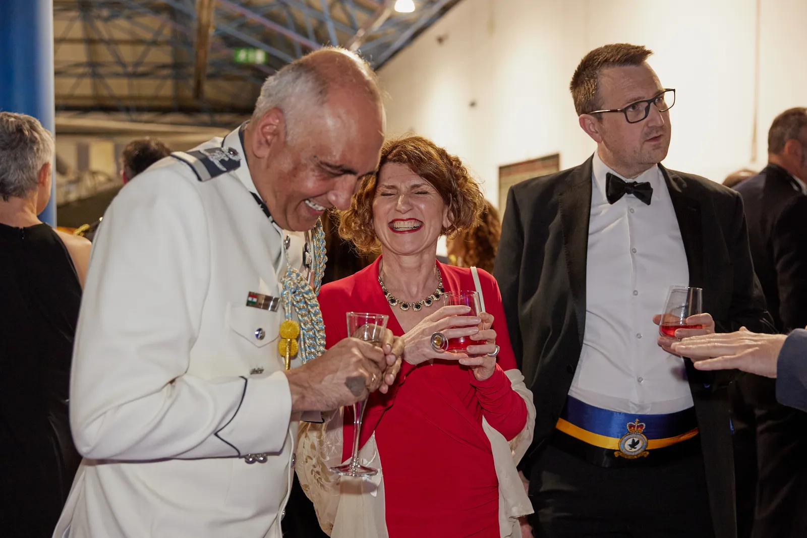 Guests at a black-tie gala dinner